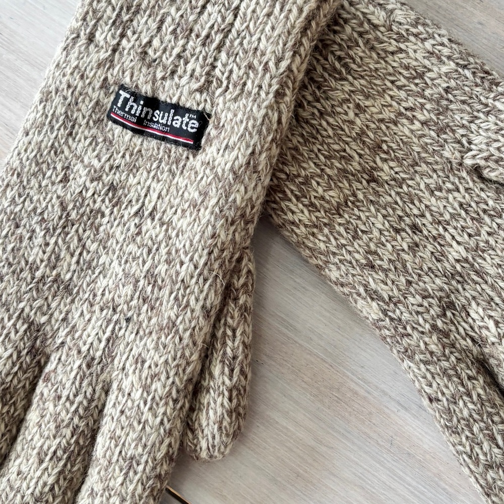 NWT 3M Thinsulate Beige Grey Wool Men's Gloves. NEW ❤️